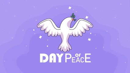 Poster - international peace day lettering animation