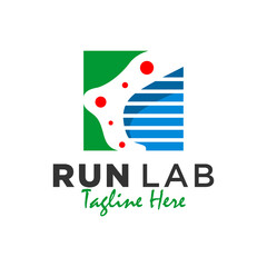 Poster - runner foot health laboratory logo design