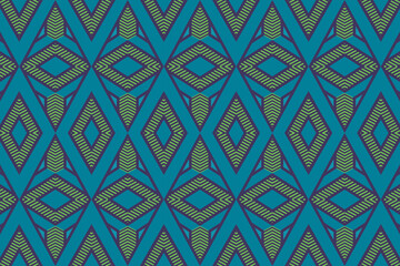 Poster - geometry zig zag vector pattern. ethnic seamless ornament diagonal square shapes. purple abstract background, green stripped lines. Vector illustration.