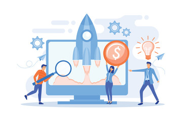 Poster - project management. business process set up. enterprise growth. company development. start up launch