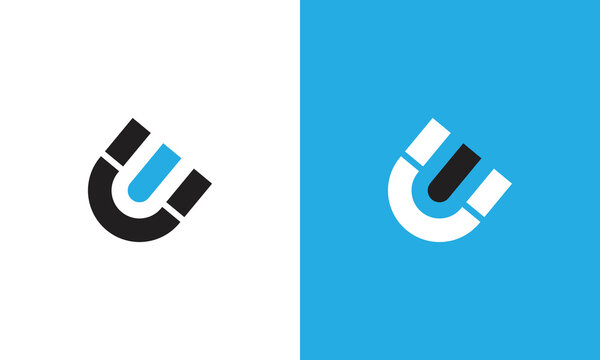 Ue logo design vector templates, Ue logo in magnet shape design