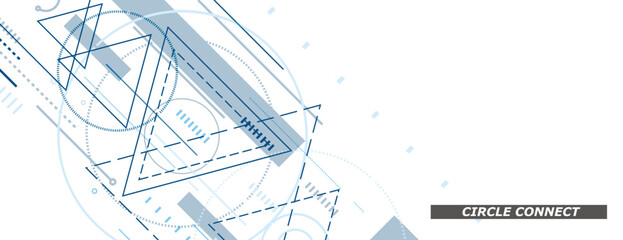 Aufkleber - Abstract banner background with triangles and lines. Technology connect vector design. Dynamic motion