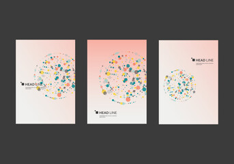Aufkleber - Circles design elements. Graphic simple shapes design for annual report, presentation, technologu road, manual. Vector frame with cover brochure templates