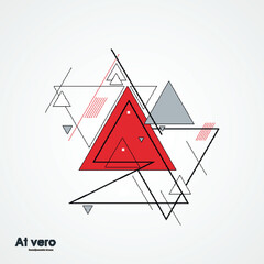 Poster - Vector abstract geometric pattern. Triangular futuristic shapes cool pattern. Modern decorative background