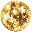 Leinwandbild Motiv Golden disco mirror ball