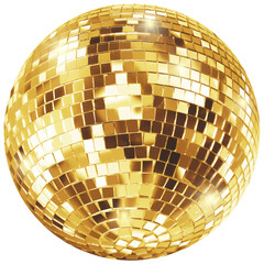 Golden disco mirror ball