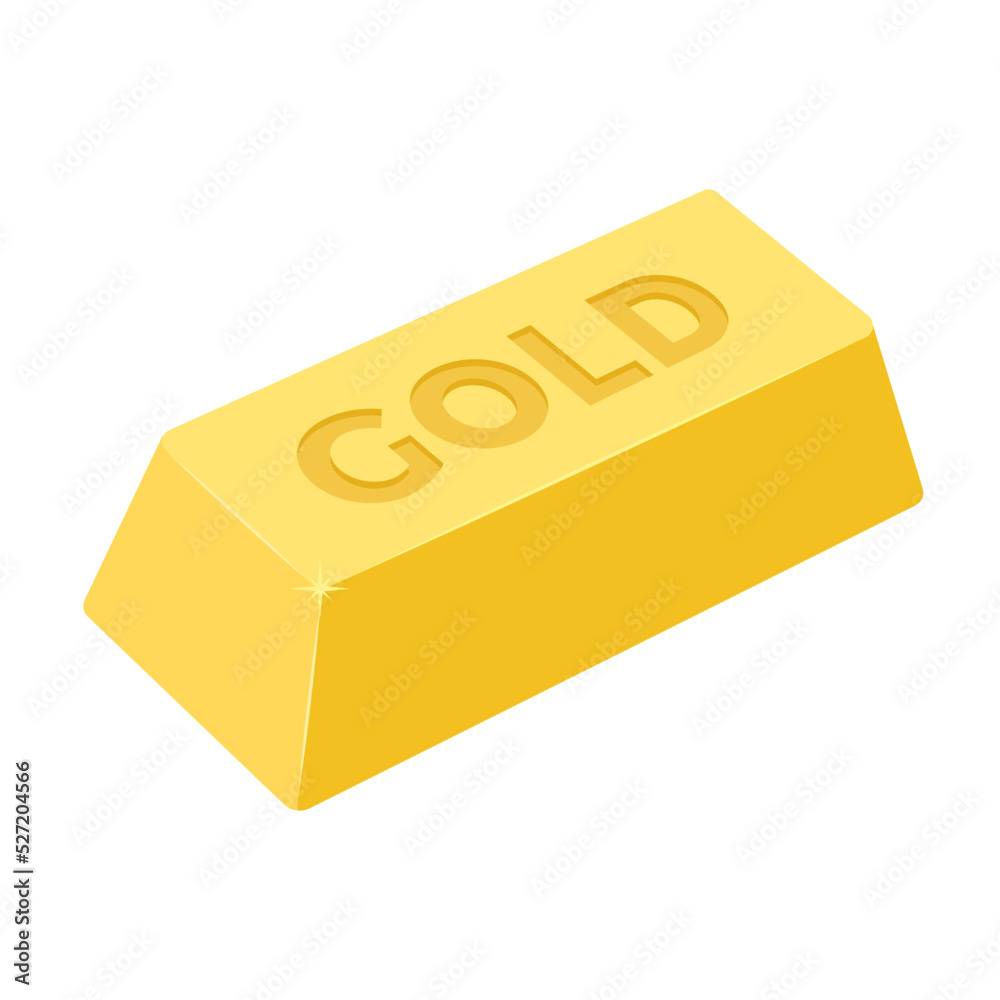 gold bar flat icon vector illustration isolated on white background ...