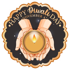 Wall Mural - Happy Diwali Day Logo Design