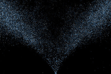 Abstract splashes of water on black background. Frozen motion of round particles. Rain, snow overlay texture. Vector Illustration, Eps 10.