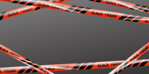 Wall Mural - realistic ribbons for black friday sale. template with crossing tapes for black friday. stripes with