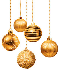 Wall Mural - golden christmas balls
