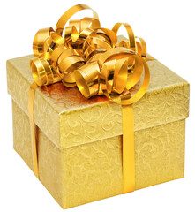 Wall Mural - golden present gift box