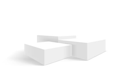 Fototapete - White interior with empty stand. 3d vector showcase