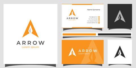 Leinwandbilder - Initial Letter A Logo with business arrow up icon for start up sign, logistics delivery logo with business card design