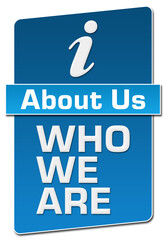 Wall Mural - About Us Who We Are Blue Separator Vertical 