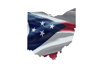 Wall Mural - Ohio state map shape with flag. PNG icon