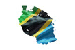 Tanzania map outline icon. PNG alpha channel. Country with national flag