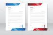 ©  Graphic Franchise - Stylish business letterhead template. Letterhead design with red and blue shape.