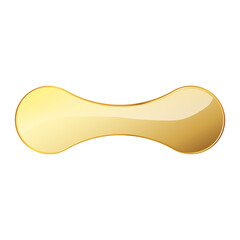 Sticker - Gold dumbbell icon. Golden logo design element. Vector illustration. Exercise dumbbells icon
