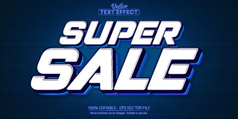 Wall Mural - Super sale text effect, editable font style suitable for banner, advertising, social media post, etc. designs