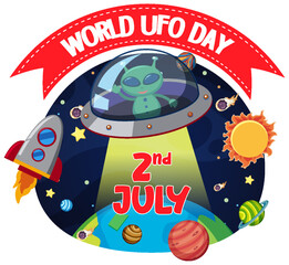 Wall Mural - World UFO Day Poster Design