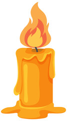 Wall Mural - isolated yellow candle on white background