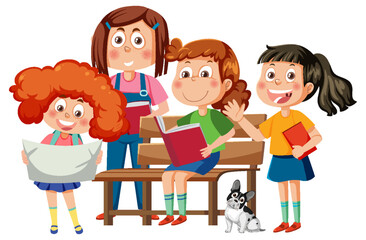 Poster - Happy children group cartoon