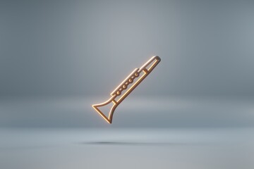 Poster - Beautiful black Inclined Clarinet with yellow light  symbol icons on a blue  background. 3d rendering illustration. Background pattern for design.