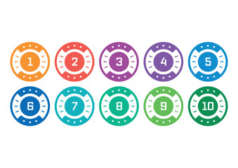 technological circles and 1-12 math numbers. 1-12 number buttons for business, university, academy, education