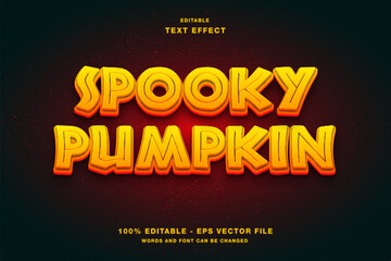 Spooky Pumpkin Halloween 3d Editable Text Effect