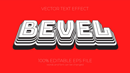 Poster - editable bevel text effect style, EPS editable text effect