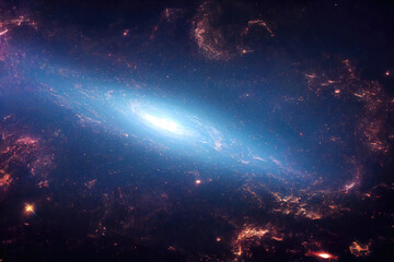Wall Mural - illustration of a galaxy is a gravitationally bound system of stars, stellar remnants, interstellar 