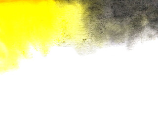 Wall Mural - watercolor yellow black asian ink brush abstract hand drawn.png .wet on wet style.	