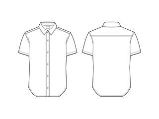 Wall Mural - Slim fit men's shirt designs. Technical drawings of men's shirts.