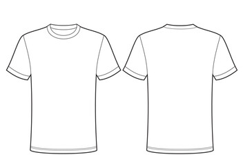 t-shirt design template. mockup front and back view.