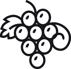 Wall Mural - Grape bunch line icon. Wine plant symbol