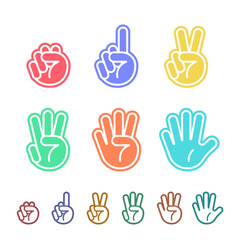 Sticker - hand icons with counts on the fingers one to five