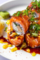 Wall Mural - Philadelphia roll with salmon and tofu