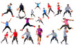© STOCK PHOTO 4 U - Collection of Asian athletes in various poses. Athletes, basketball, running, jumping on a white background.