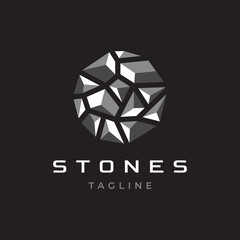 Wall Mural - Stone logo design illustration vector template