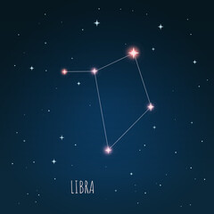 Wall Mural - vector illustration of zodiac sign constellation libra