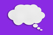 © คเณศ จันทร์งาม - white cloud paper speech bubble shape against purple background