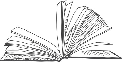 Wall Mural - open book with rotating pages. bookstore engraved logo