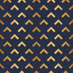 Poster - Marble seamless pattern. Reflected hexagon background. Gold geometric design for prints. Reflecting geometry patern. Elegant golden printing. Repeat abstract printed. Blue lattice. Vector illustration