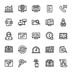 seo and web icon set illustration vector graphic