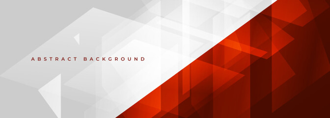 Wall Mural - white and red wide abstract background with geometric shapes. red and white modern abstract banner o