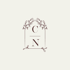 Poster - CN old window shape wedding initial logo