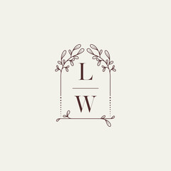 Poster - LW old window shape wedding initial logo
