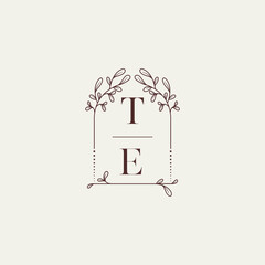Poster - TE old window shape wedding initial logo