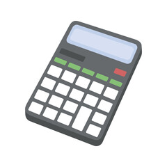 Calculator illustration. School supply flat design. Office element - stationery and school supply. Back to school. Calculator icon for mathematical calculations, electronic device.